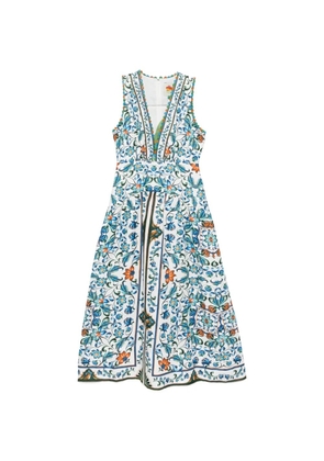 FARM Rio floral-print V-neck midi dress - White