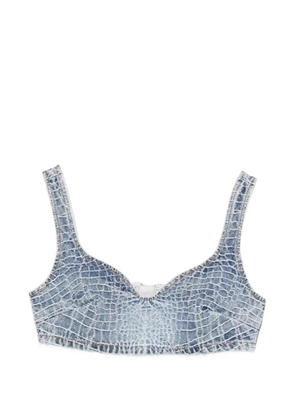 Self-Portrait denim top - Blue