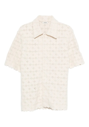 SANDRO scalloped-crochet shirt - Neutrals