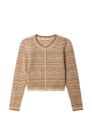 SANDRO wave-pattern cardigan - Neutrals