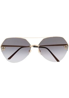 Cartier Eyewear oversized gradient-lens sunglasses - Gold