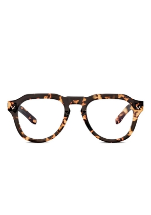 VALENTINO GARAVANI EYEWEAR tortoiseshell pilot-frame glasses - Brown