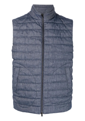 Herno logo-patch padded gilet - Blue