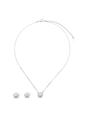 Swarovski crystal flower jewellery set - Silver