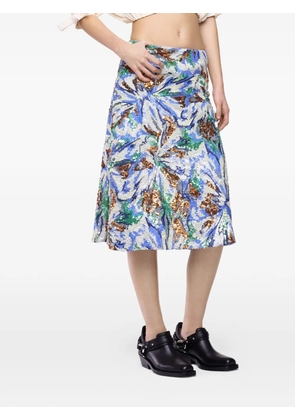 Rabanne floral-sequin midi skirt - Blue