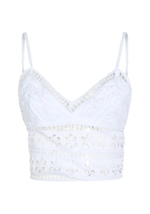 Charo Ruiz Ibiza Melie floral-embroidered V-neck top - White