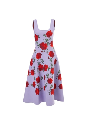 Carolina Herrera rose jacquard fit-and-flare dress - Purple
