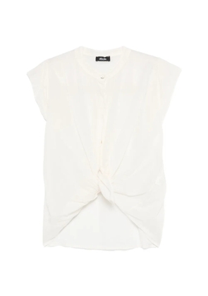 DIXIE knot-front shirt - White