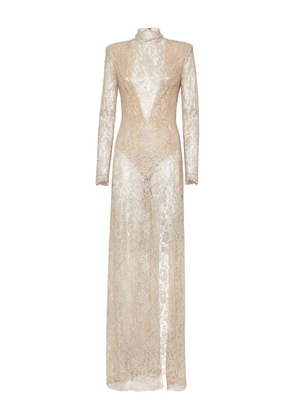 Philipp Plein lace maxi dress - Neutrals