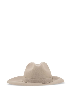 Fay wide-brim logo-plaque hat - Neutrals