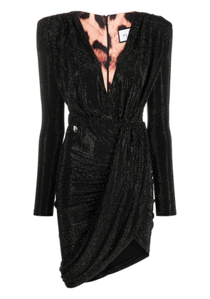 Philipp Plein crystal-embellished V-neck minidress - Black