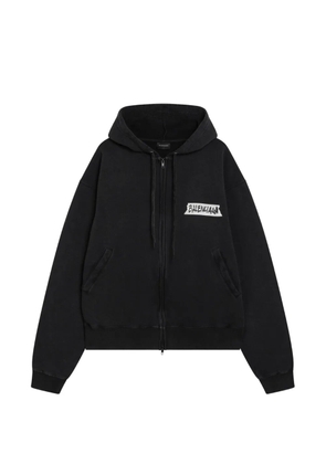 Balenciaga logo-detail zip-up hoodie - Black