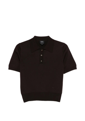 A.P.C. half-button polo shirt - Brown
