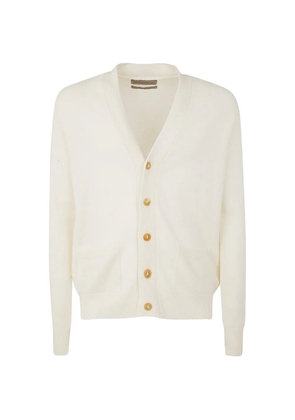 original vintage style button v-neck cardigan - Neutrals