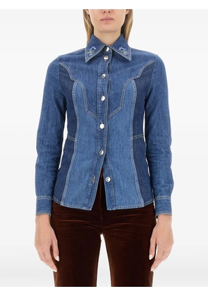 ETRO embroidery slim fit shirt - Blue