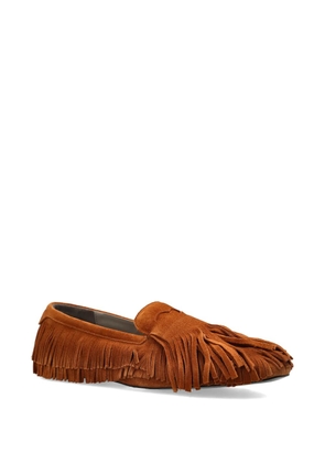 AllSaints Sandy fringed suede loafers - Brown