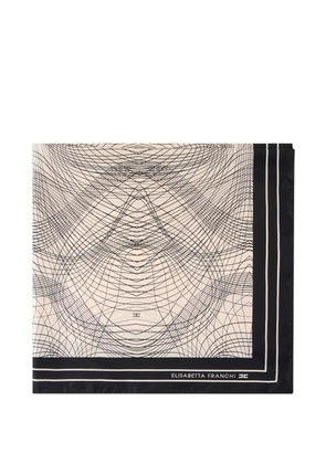 Elisabetta Franchi abstract-print foulard scarf - Neutrals