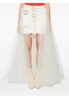 BEN TAVERNITI tulle denim skirt - White