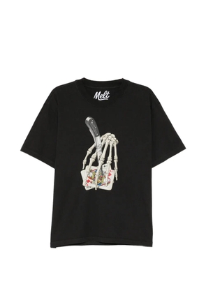 Melt poker-print T-shirt - Black