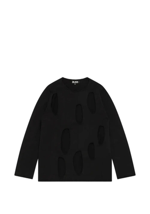 Black Comme Des Garçons cutout crew-neck knitwear