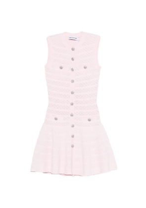 Self-Portrait embellished buttoned mini dress - Pink