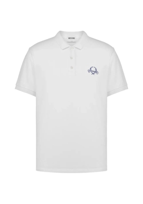 Moschino logo-embroidered polo shirt - White