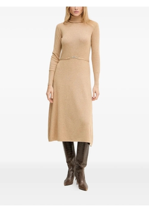 FRACOMINA roll-neck embellished belt dress - Neutrals