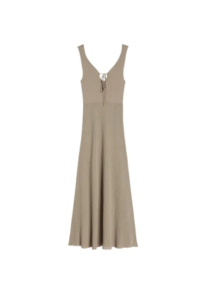 Maccapani tie-up ribbed dress - Neutrals
