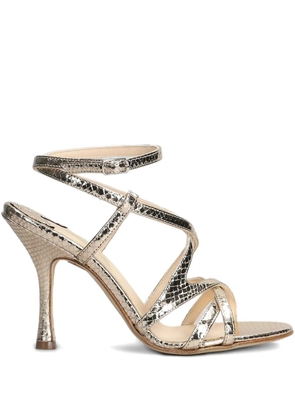 Anna F. 105mm leather sandals - Silver