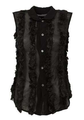 Comme Des Garçons textured see-through top - Black