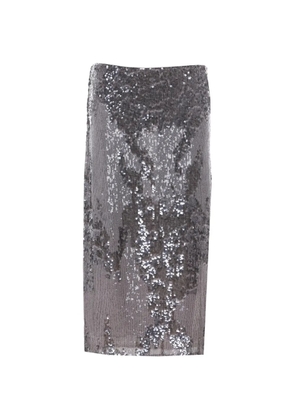Patrizia Pepe sequined midi skirt - Silver