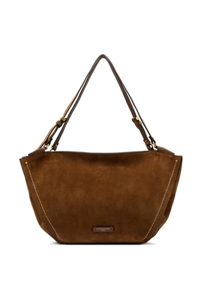 GIANNI CHIARINI Bloom zip-top suede tote bag - Brown