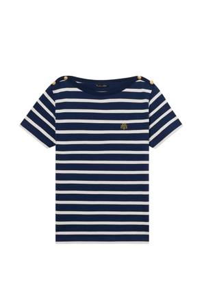 Brooks Brothers logo-embroidered striped T-shirt - Blue