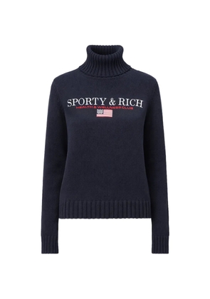 Sporty & Rich S&R Nautical knitted turtle-neck sweater - Blue