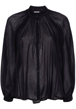 Forte Forte semi-sheer collarless shirt - Blue