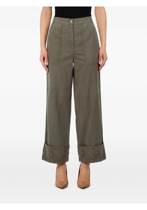 LIU JO pocket cuffed trousers - Green