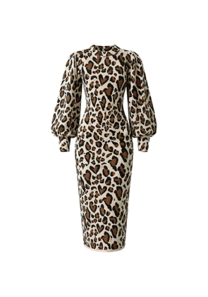 FARM Rio leopard-print midi dress - Neutrals