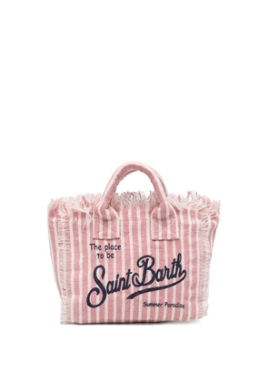 MC2 Saint Barth mini Vanity striped fringed tote bag - Pink