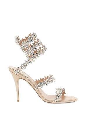 René Caovilla Eva floral-embellished sandals - Neutrals