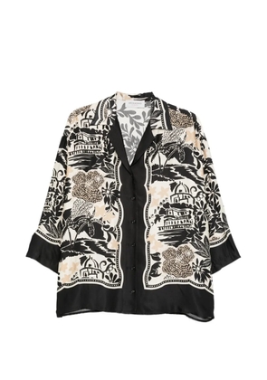 ERMANNO FIRENZE floral-print button shirt - Black