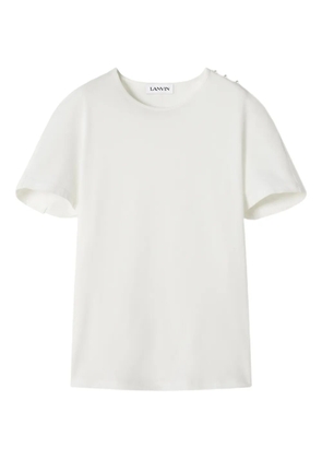 Lanvin cape-effect embellished T-shirt - White