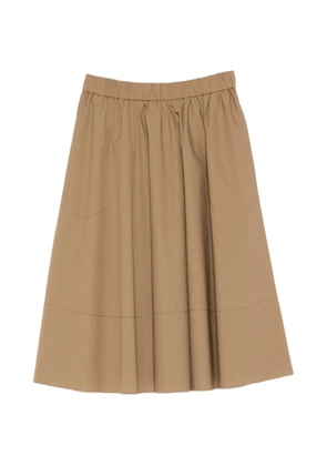 SUSANNE BOMMER Swing elasticated-waistband midi skirt - Neutrals