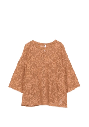 IMPERIAL lace crew-neck top - Neutrals