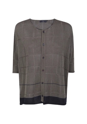 Y's buttoned plaid cardigan - Grey