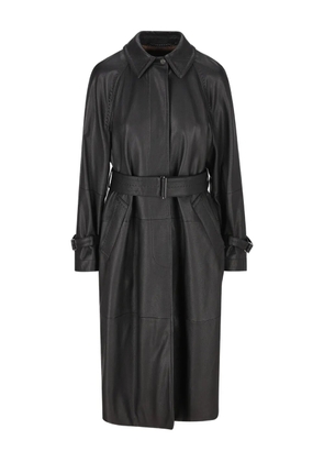 Max Mara leather trench coat - Black