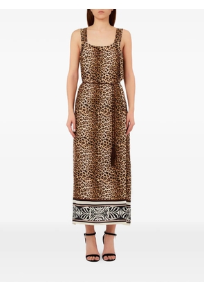 LIU JO animal print tassel dress - Neutrals