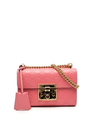 Gucci Pre-Owned 2016-2026 Small Guccissima Padlock crossbody bag - Pink