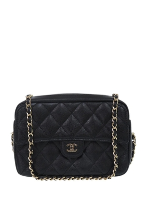 CHANEL Pre-Owned 2021-2026 Mini CC Quilted Caviar Clutch with Chain crossbody bag - Black