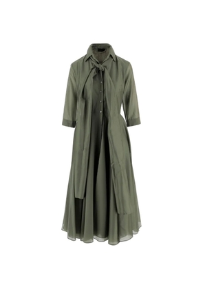 F.It tie-detail collared dress - Green