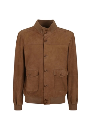 Sword buttoned pocket suede jacket - Brown